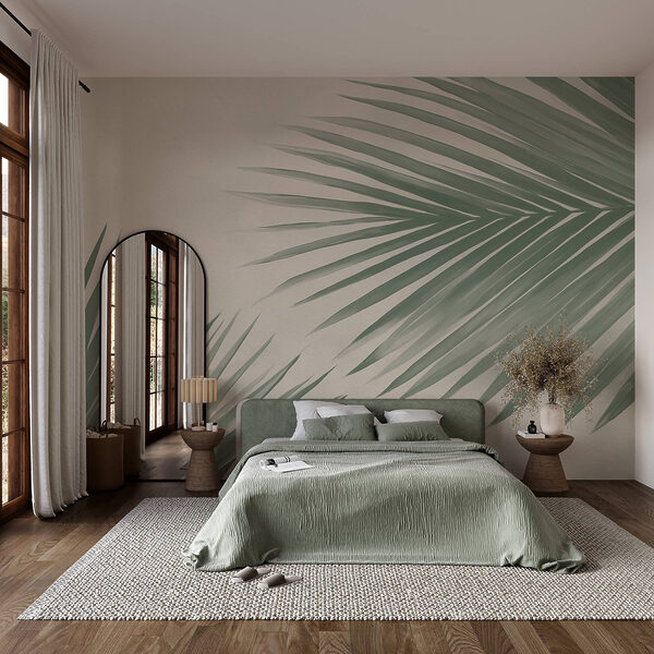 Fresh green palm leaves, nature's touch Fresh green palm leaves, nature's touch