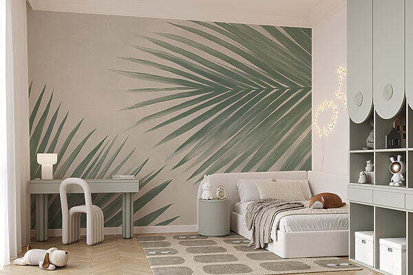 Fresh green palm leaves, nature's touch Fresh green palm leaves, nature's touch