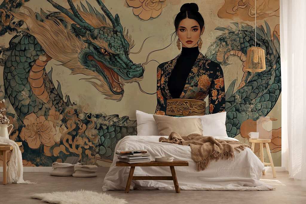 Woman in a kimono and a dragon w02875pib16r 1024x683 - Woman in a kimono and a dragon