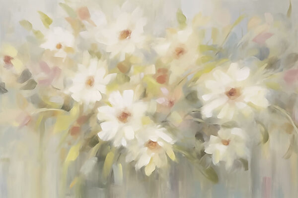 Painting of white flowers Painting of white flowers