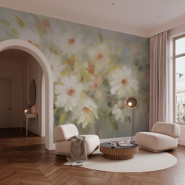 Painting of white flowers Painting of white flowers