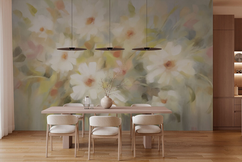 Painting of white flowers Painting of white flowers