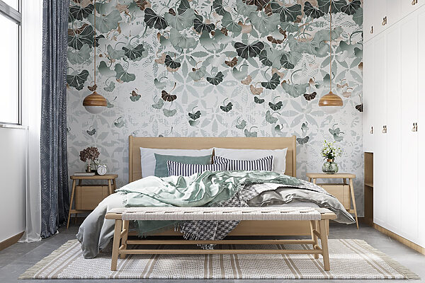 Flowing leaves create tranquil patterns. Flowing leaves create tranquil patterns.