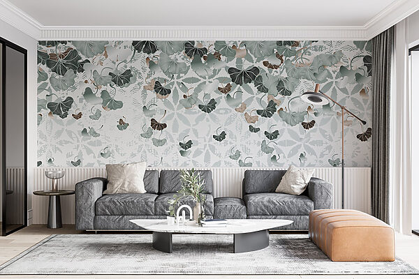Flowing leaves create tranquil patterns. Flowing leaves create tranquil patterns.