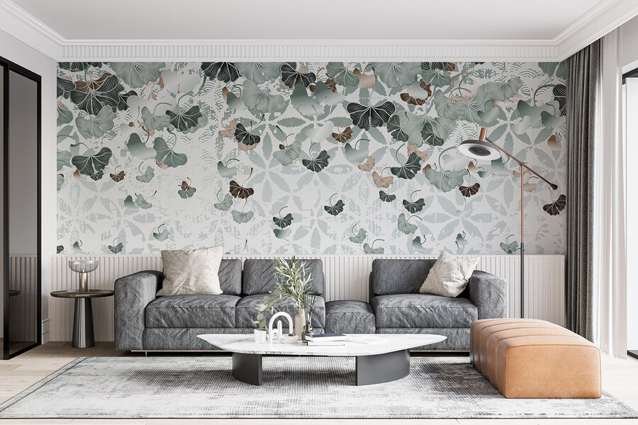 Flowing leaves create tranquil patterns.