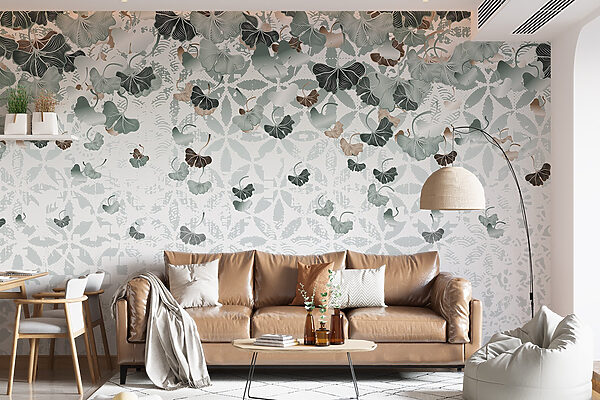 Flowing leaves create tranquil patterns. Flowing leaves create tranquil patterns.