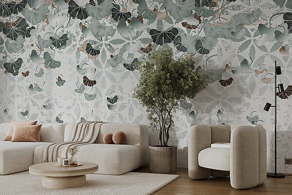 Flowing leaves create tranquil patterns. Flowing leaves create tranquil patterns.