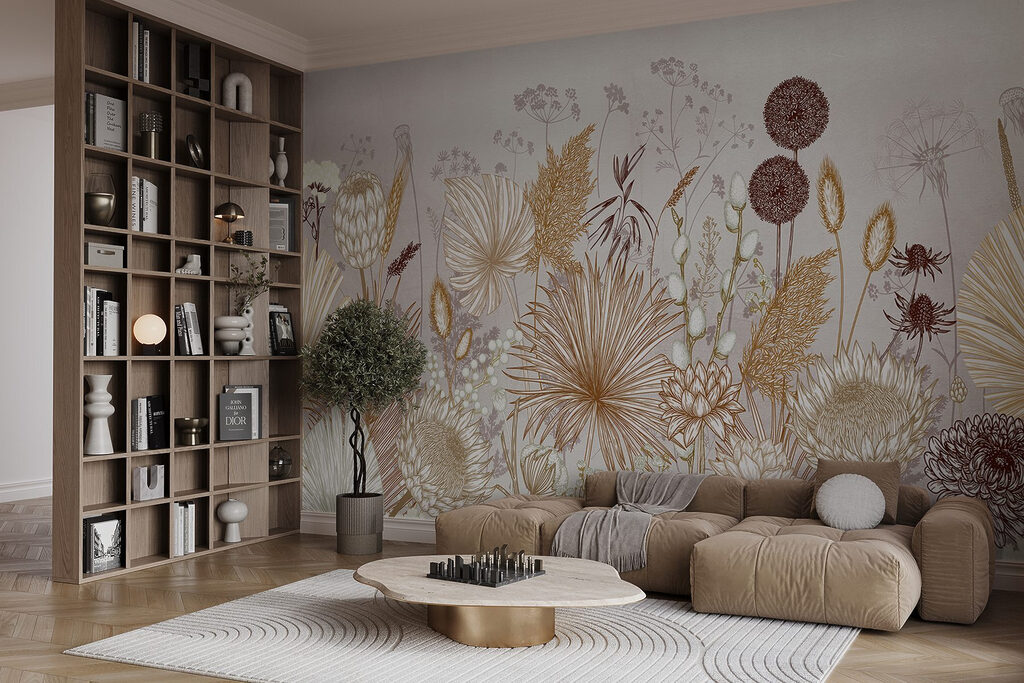 Delicate floral patterns in soft hues