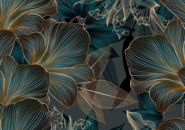 Elegant floral design in dark tones Elegant floral design in dark tones