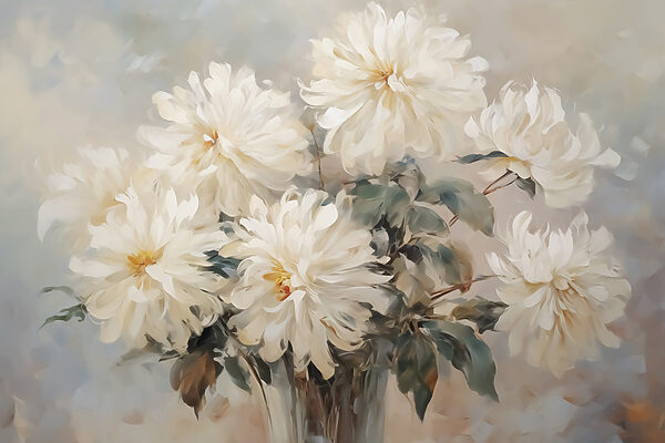 Painting of white flowers Painting of white flowers