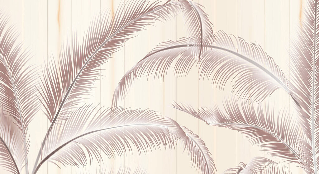 Elegant palm leaves against a light background. Elegant palm leaves against a light background.