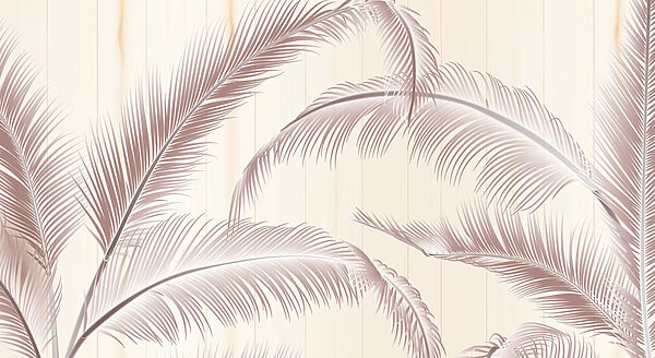 Elegant palm leaves against a light background. Elegant palm leaves against a light background.