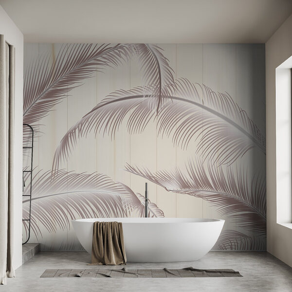 Elegant palm leaves against a light background. Elegant palm leaves against a light background.