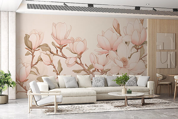 Painting of flowers on a branch Painting of flowers on a branch