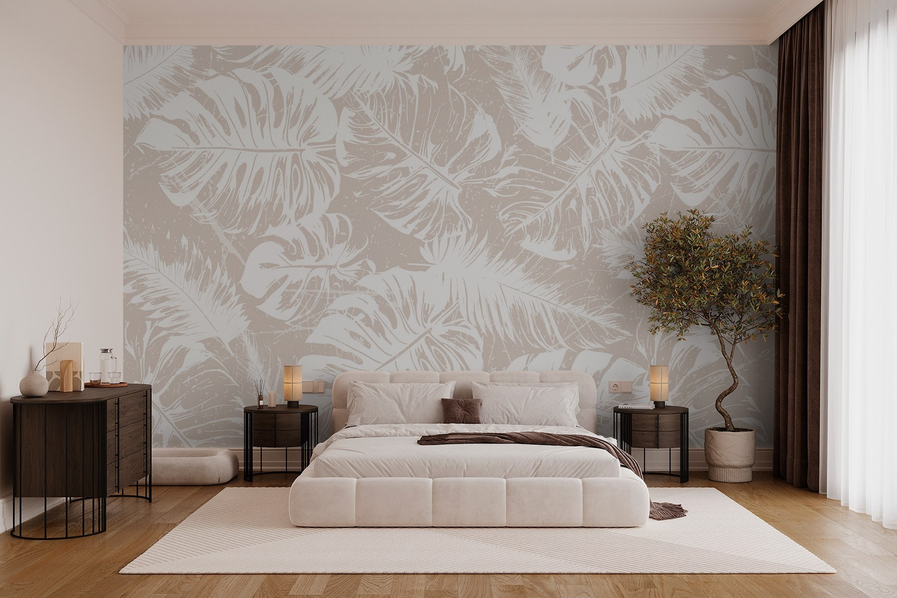 White leaves on a light background