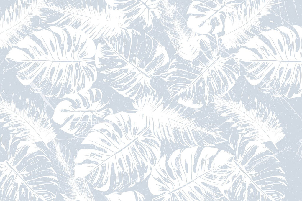 White leaves on a blue background White leaves on a blue background