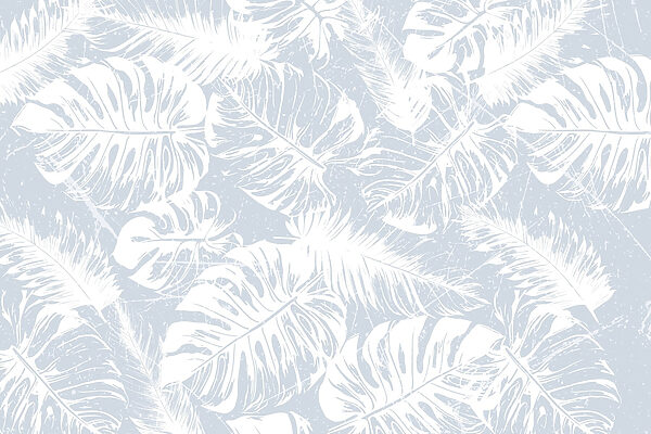 White leaves on a blue background White leaves on a blue background