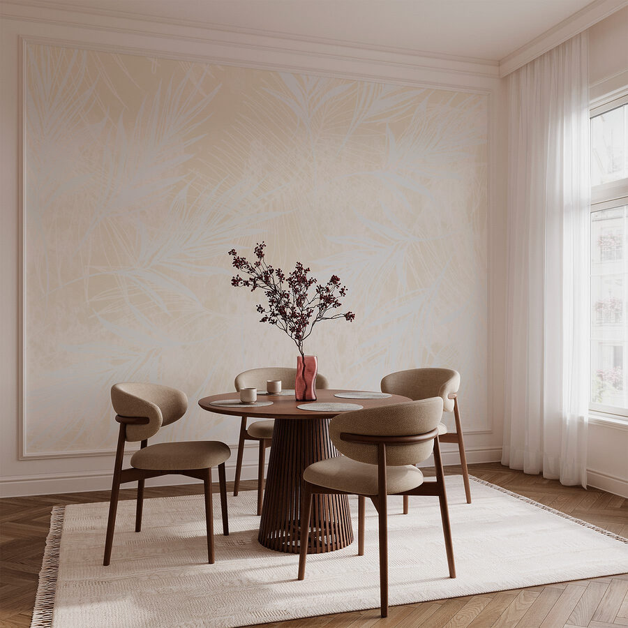White pattern with white leaves