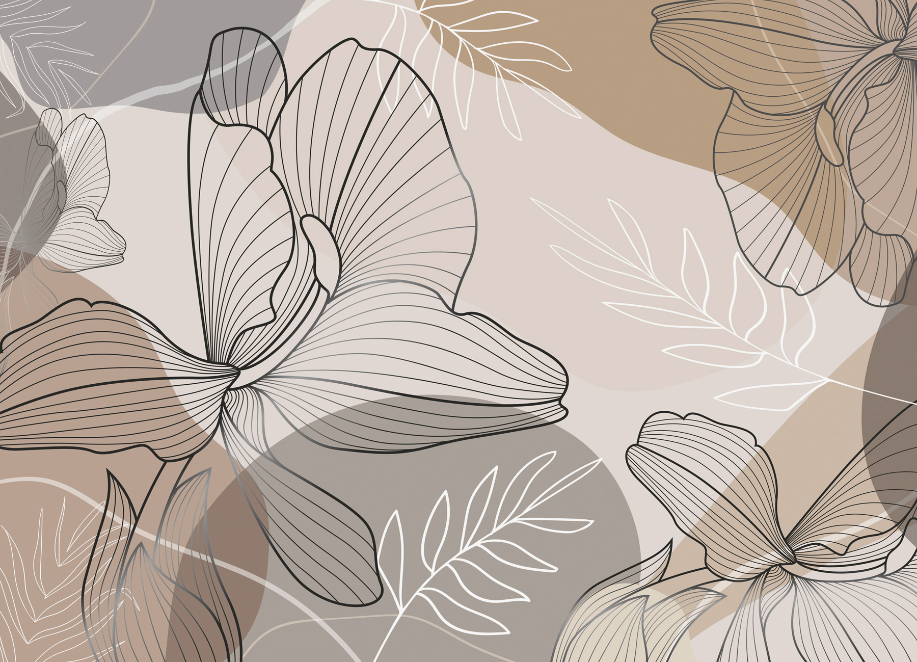 Elegant floral line art design Elegant floral line art design