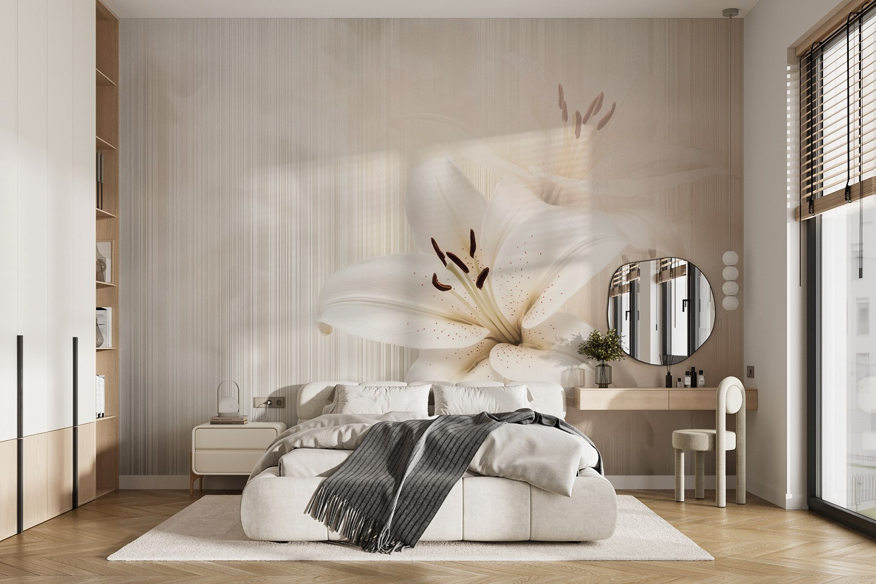 Elegant white lilies in soft hues