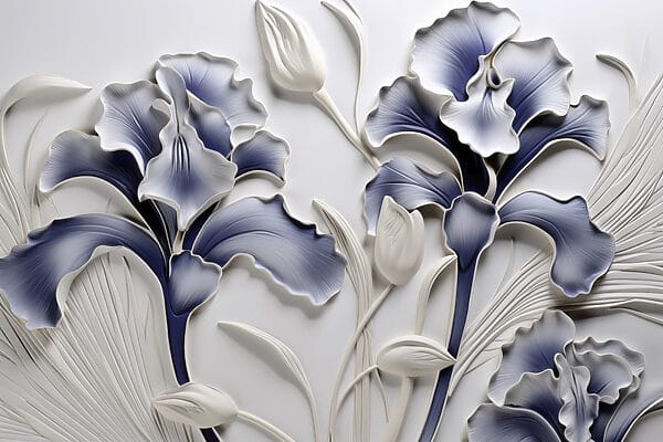 Wall art with flowers and leaves Wall art with flowers and leaves