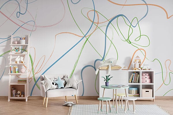 Colorful lines on a white background Colorful lines on a white background
