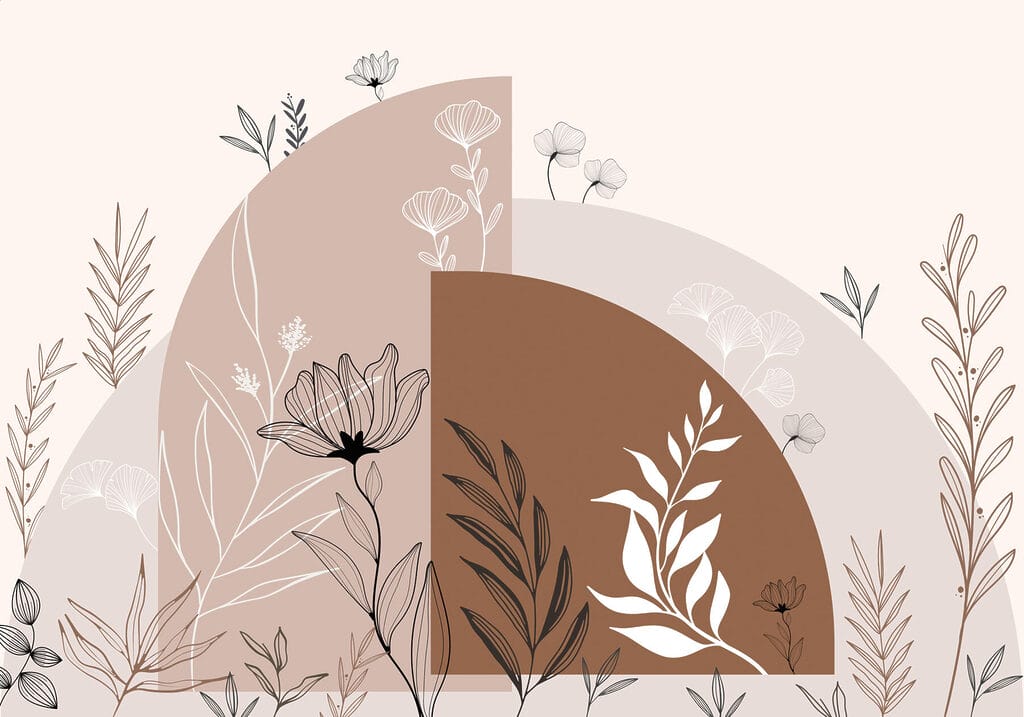 Graphic design of flowers and leaves Graphic design of flowers and leaves