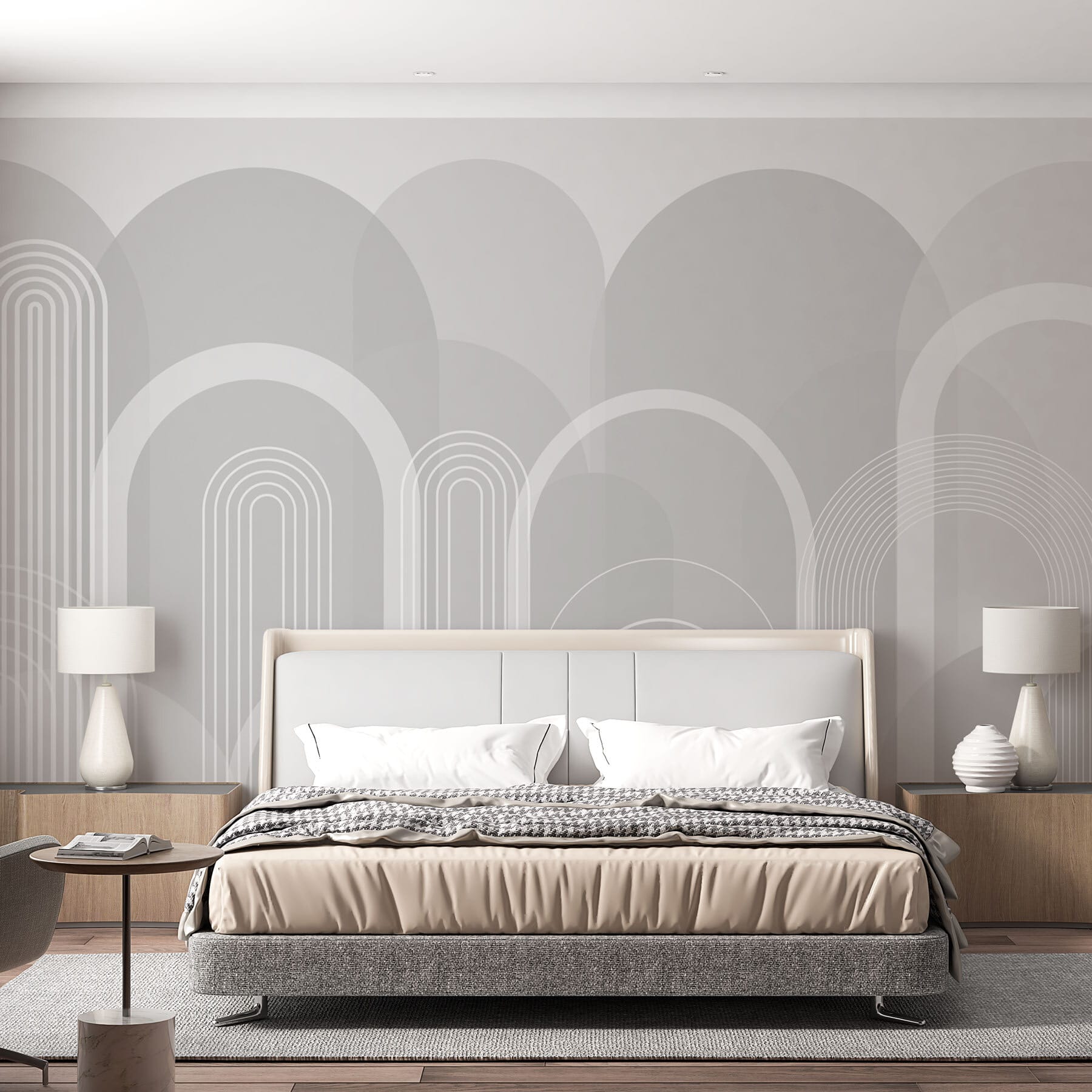 Grey and white background with white lines