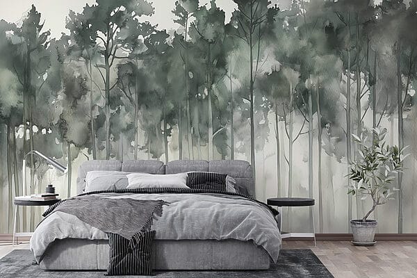 Wall murals Group of trees in fog (SKU: w02937) Wall murals Wall murals Group of trees in fog (SKU: w02937)