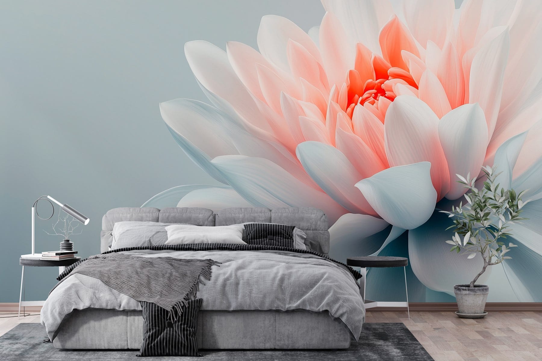 Delicate petals in soft pastel hues
