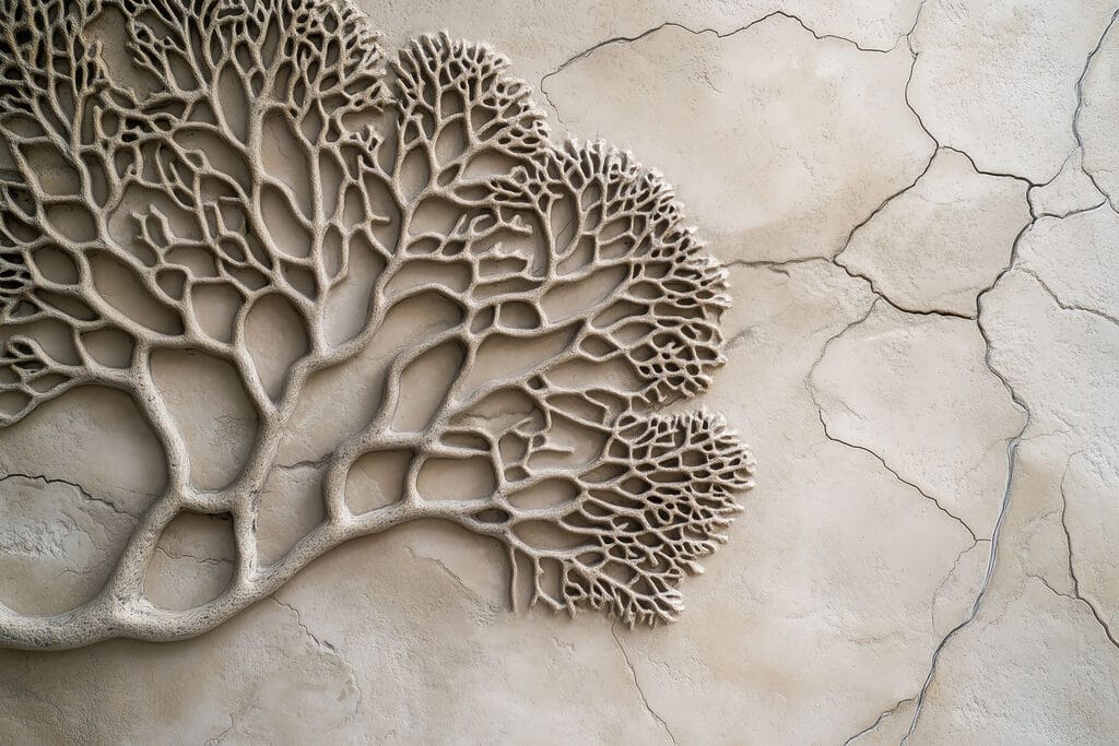 Coral on a concrete surface Coral on a concrete surface