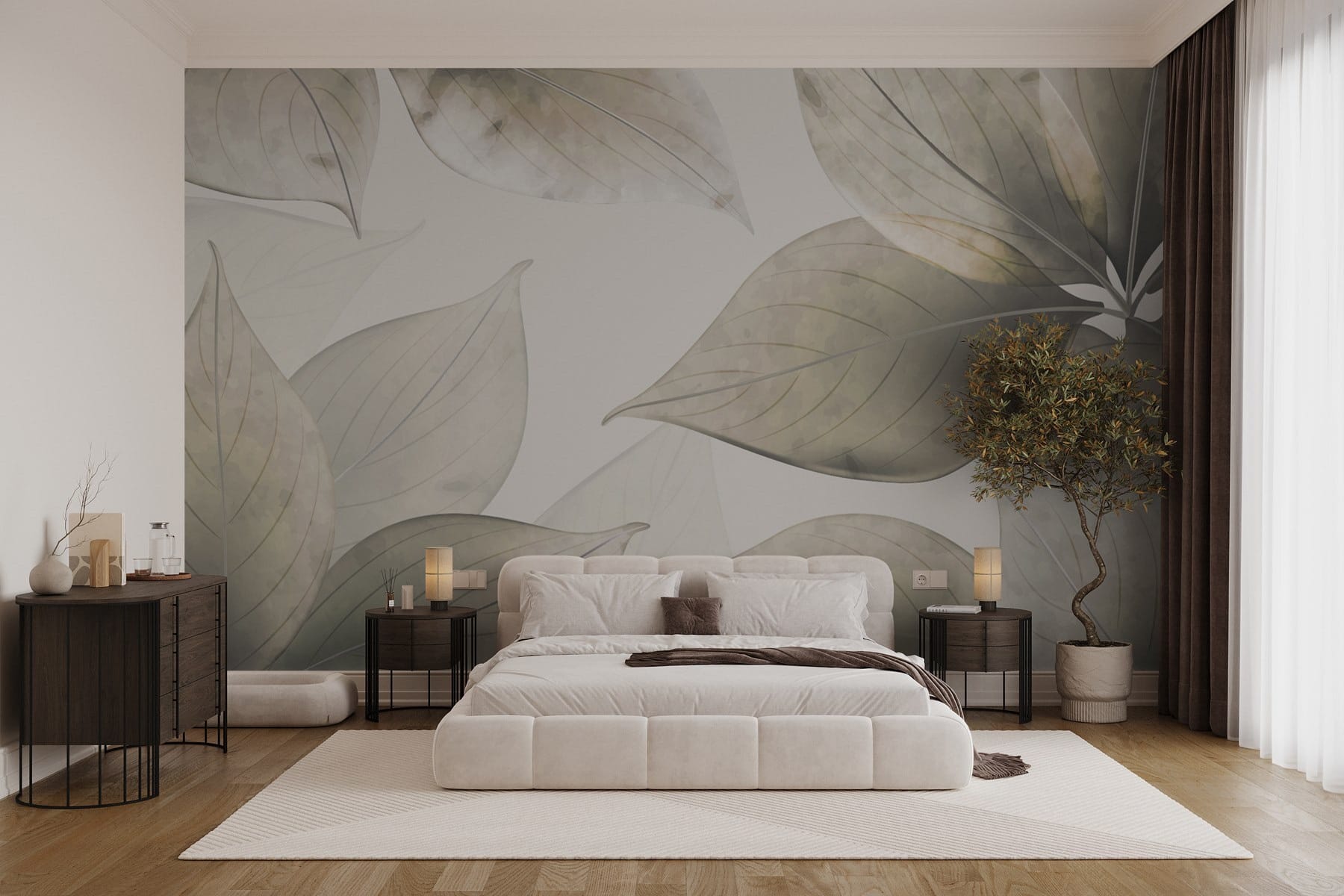 Serene leaves in soft colors