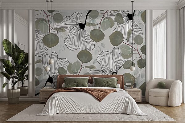 Floral pattern with leaves Floral pattern with leaves
