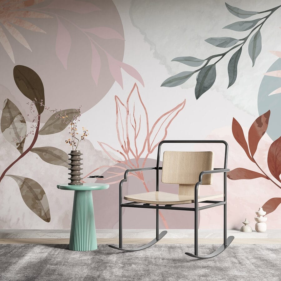 Soft botanical patterns in pastels.