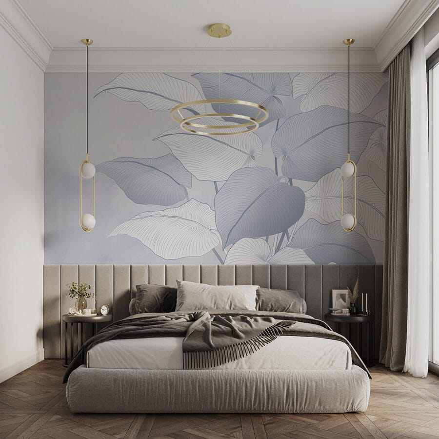 Delicate leaves in soft hues.