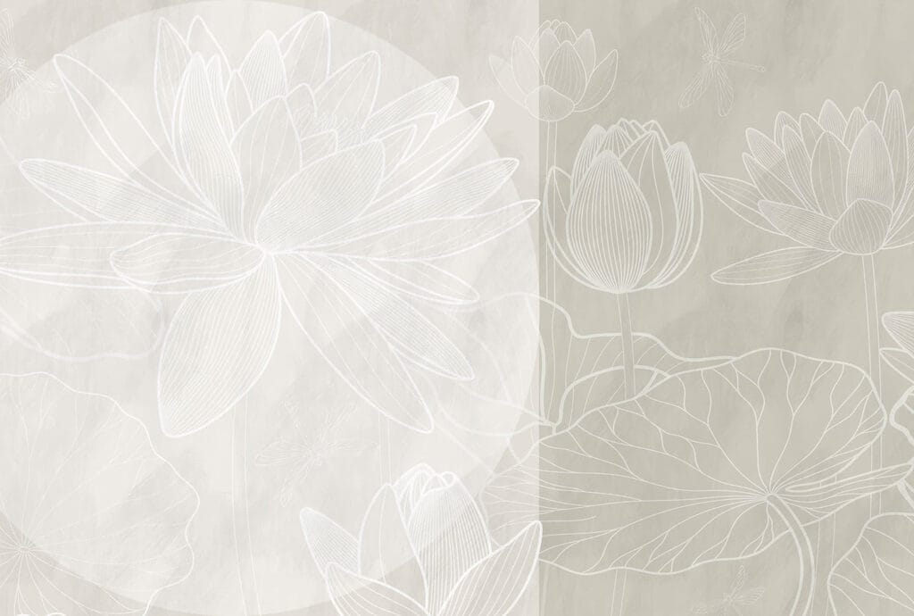 White flower drawing on a grey background White flower drawing on a grey background