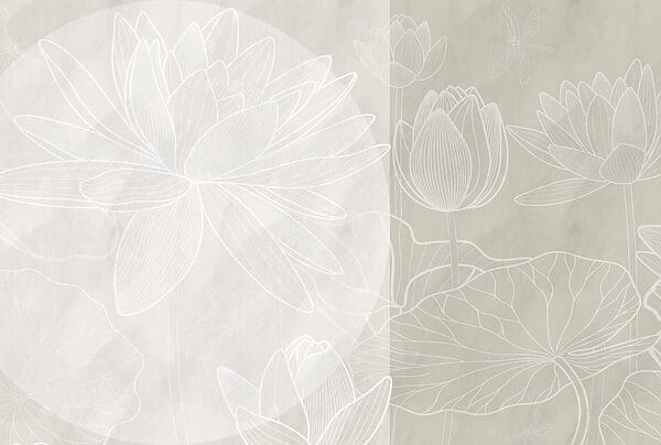 White flower drawing on a grey background White flower drawing on a grey background