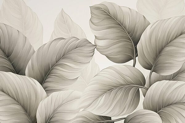 Lush leaves in soft monochrome hues Lush leaves in soft monochrome hues