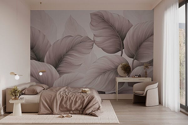 Serene leaf patterns in soft tones Serene leaf patterns in soft tones