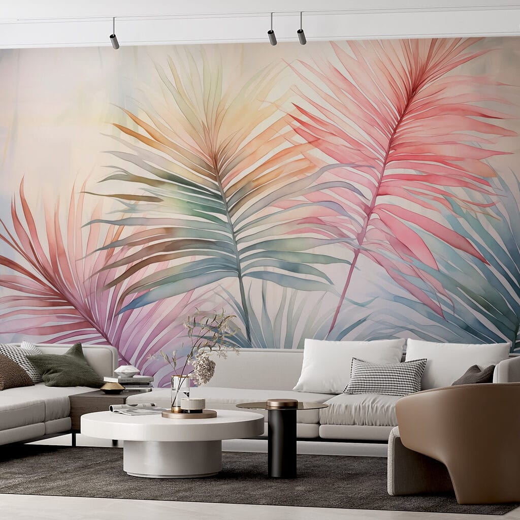 Soft hues of delicate palm leaves Soft hues of delicate palm leaves