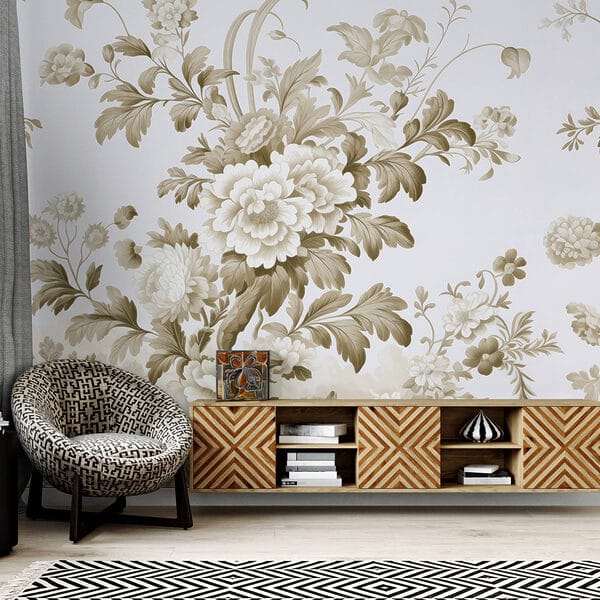 Wallpaper with flowers and trees Wallpaper with flowers and trees