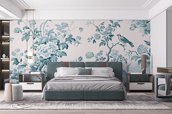 Wallpaper with flowers and trees Wallpaper with flowers and trees