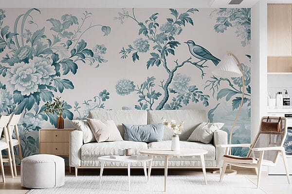 Wallpaper with flowers and trees Wallpaper with flowers and trees