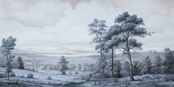 Landscape with trees and a river Landscape with trees and a river