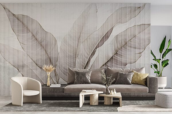 Delicate leaves in soft hues