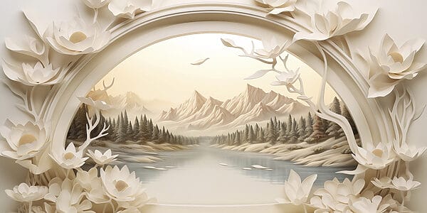 Wallpaper with a river and trees Wallpaper with a river and trees