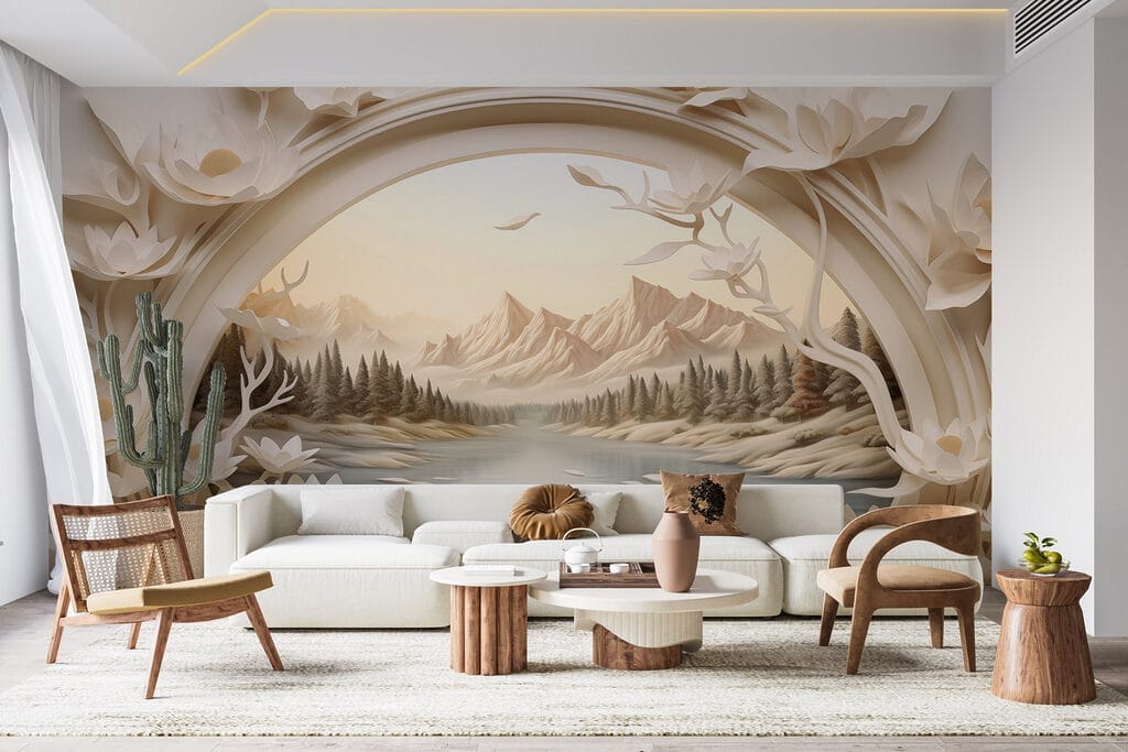 Wallpaper with a river and trees Wallpaper with a river and trees