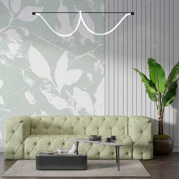 White leaves on a light green background White leaves on a light green background