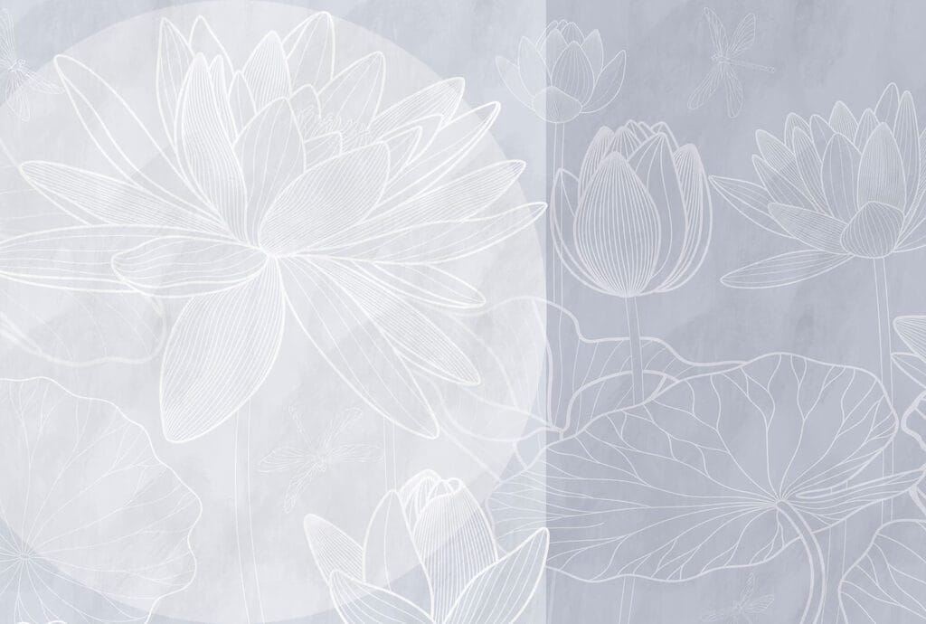 White flower drawing on a grey background White flower drawing on a grey background