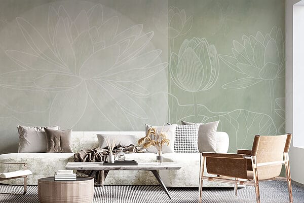 Soft outlines of tranquil water lilies. Soft outlines of tranquil water lilies.